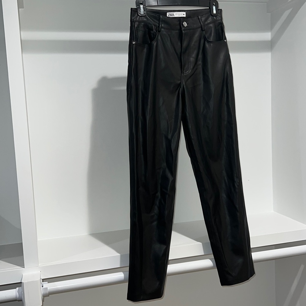 Zara Black Leather Pants